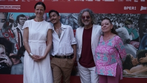Director Caroline von der Tann and actors of Il Vangelo secondo Ciretta