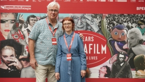La regista Claudia Richarz e il produttore Carl-Ludwig Rettinger per Helke Sander - Claning House