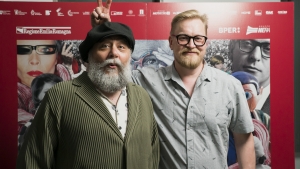 Producer Jani Pösö and director Teemu Nikki for Death is a problem of the living