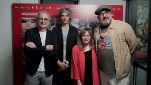 Olivier Assayas e Micha Lescot insieme a Massimo Benvegnù e Chiara Liberti
